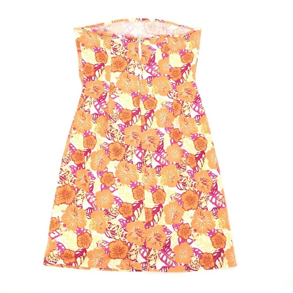 No Boundaries Floral Print Strapless Dress Extra Large Orange Pink Stretch XL - Picture 2 of 7